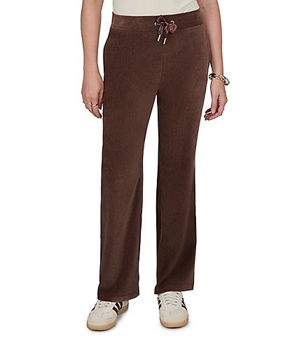 Ruby Rd. Petite Size Stretch Velveteen Wide Leg Drawstring Pants