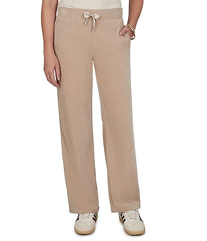 Ruby Rd. Petite Size Stretch Velveteen Wide Leg Drawstring Pants