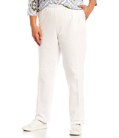 Ruby Rd. Plus Size French Terry Elastic Waist Pull-On Pants