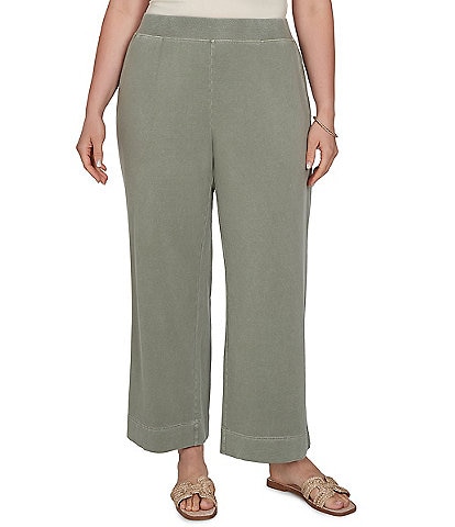  Plus Size Coordinating Snow-Washed French Terry Relaxed Pull-On Pants