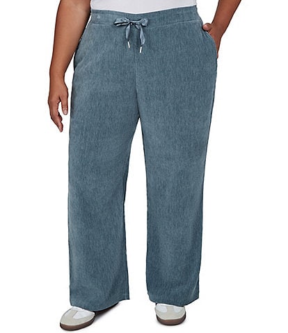 Ruby Rd. Plus Size Coordinating Stretch Velveteen Wide Leg Pants