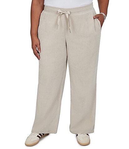 Ruby Rd. Plus Size Coordinating Stretch Velveteen Wide Leg Pants