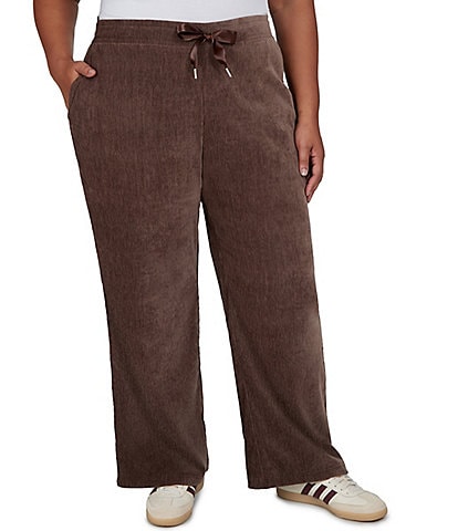 Ruby Rd. Plus Size Coordinating Stretch Velveteen Wide Leg Pants
