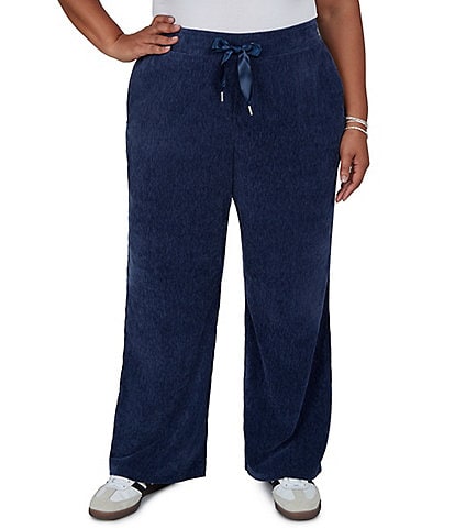 Ruby Rd. Plus Size Coordinating Stretch Velveteen Wide Leg Pants