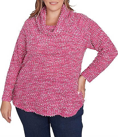 Ruby Rd. Plus Size Cozy Knit Cowl Neck Bracelet Sleeve Pullover Sweater