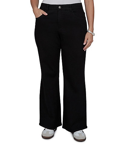 Ruby Rd. Plus Size Denim Black Kick Flare Full Length Jeans