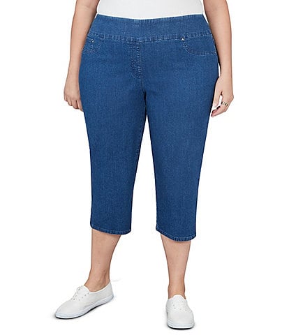 Ruby Rd. Plus Size Extra Stretch Denim Capri Pull-On Pants