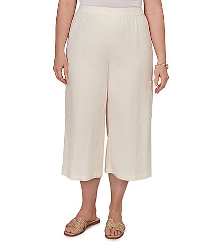 Ruby Rd. Plus Size Gauze Pull-On Cargo Pants