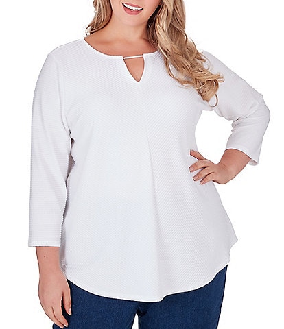 Westbound Plus Size Short Sleeve Seam V-Neck Relaxed Tee Shirt