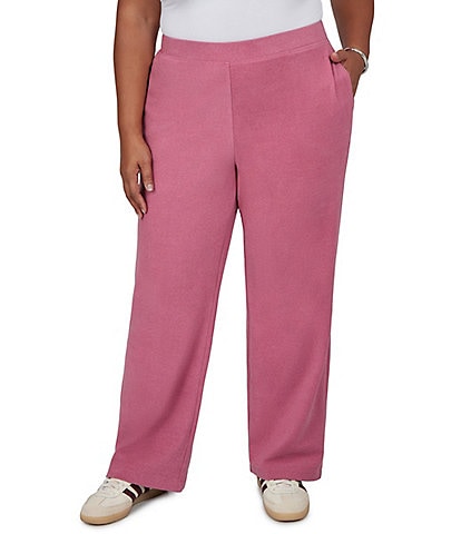 Ruby Rd. Plus Size Luxe Rib Knit Straight Leg Pull-On Pants