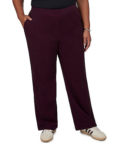 Ruby Rd. Plus Size Luxe Rib Knit Straight Leg Pull-On Pants