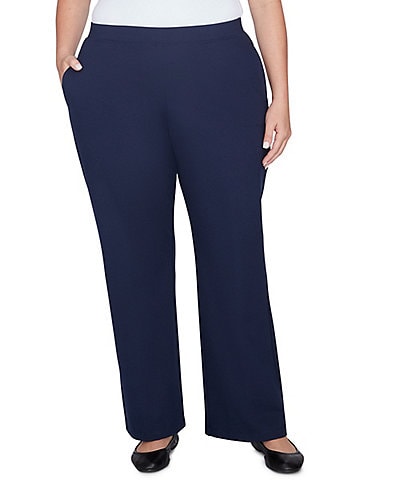 Ruby Rd. Plus Size Luxe Straight Leg Pull-On Pants