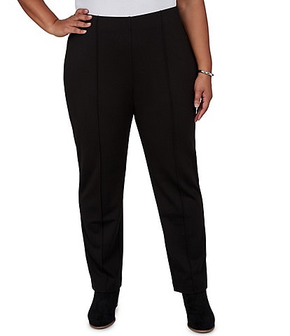 Ruby Rd. Plus Size Ponte Hollywood Waist Pull-On Ankle Pants