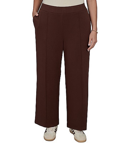 Ruby Rd. Plus Size Scuba Pique Wide Leg Pull-On Pants