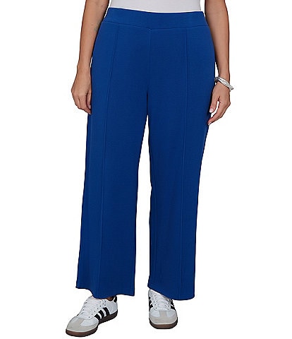 Ruby Rd. Plus Size Scuba Pique Wide Leg Pull-On Pants