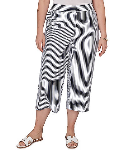 Ruby Rd. Plus Size Seersucker Stripe Capri Pants