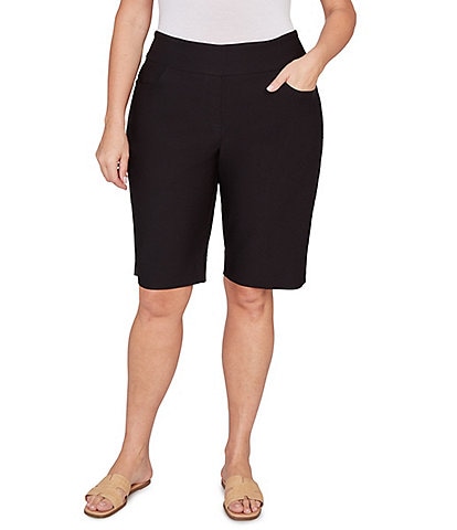 Ruby Rd. Plus Size Silky Tech Bermuda Pull-On Shorts