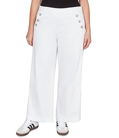 Ruby Rd. Plus Size Soft Stretch Denim Pull-On Wide Leg Jeans