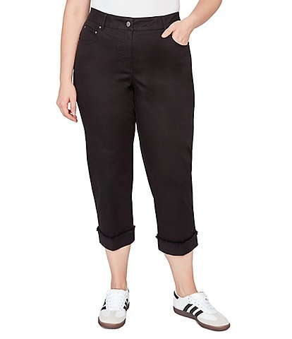 Ruby Rd. Plus Size Soft Stretch Twill Cuffed Hem Girlfriend Pants