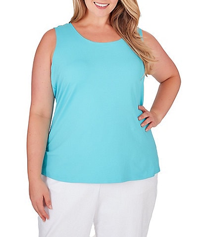 Ruby Rd. Plus Size Solid Knit Scoop Neck Tank