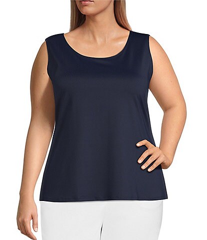 Ruby Rd. Plus Size Solid Scoop Neck Sleeveless Tank