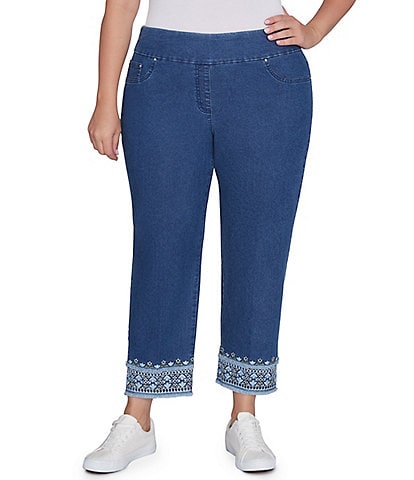 Plus size elastic waist jeans hotsell