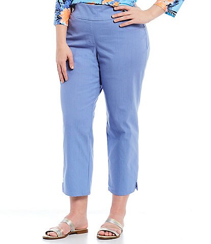 Ruby Rd. Plus Size Stretch Colored Denim Pull-On Ankle Pants