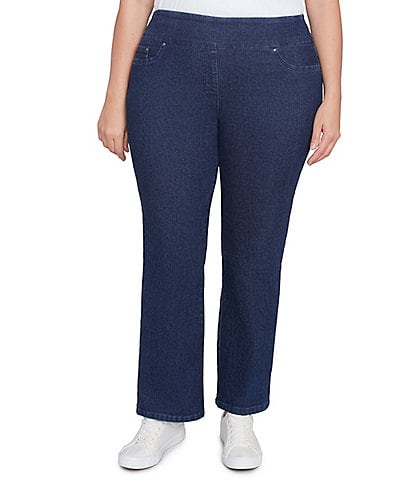 Ruby Rd. Plus Size Stretch Denim Flare Hem Pull-On Pant