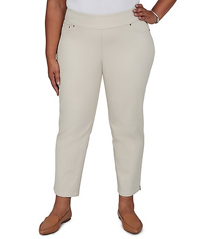 Ruby Rd. Plus Size Stretch Denim Pull-On Ankle Pants