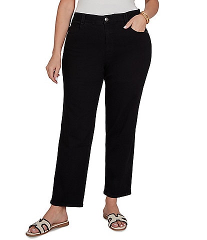 Ruby Rd. Plus Size Stretch Denim Straight Leg Slim Fit Pants