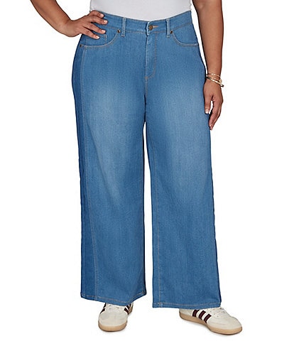 Ruby Rd. Plus Size Stretch Denim Wide Leg Jeans