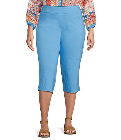 Investments Plus Size the 5TH AVE fit Heathered Humus Tummy Control  Straight Leg Pants | Dillard's