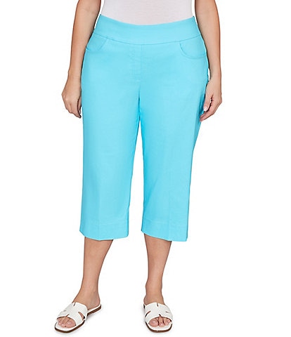 Ruby Rd. Plus Size Stretch Straight Leg Pull-On Capri Pants