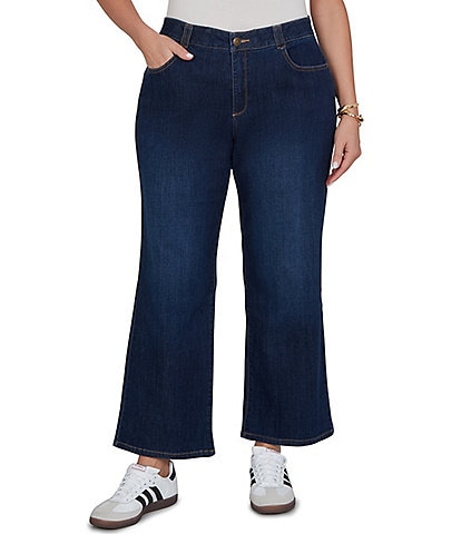 Ruby Rd. Plus Size Wide Leg Pull-On Denim Jeans