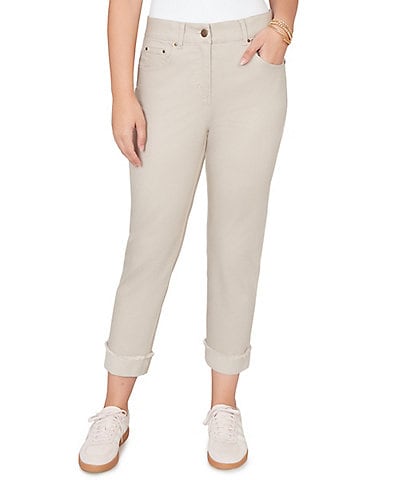 Ruby Rd. Soft Stretch Twill Cuffed Hem Girlfriend Pants