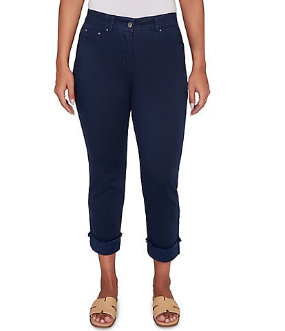 Ruby Rd. Soft Stretch Twill Cuffed Hem Girlfriend Pants