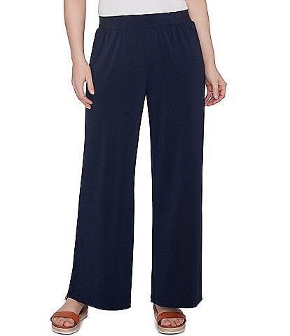 Ruby Rd. Solid Crepe Wide Leg Pull-On Pants