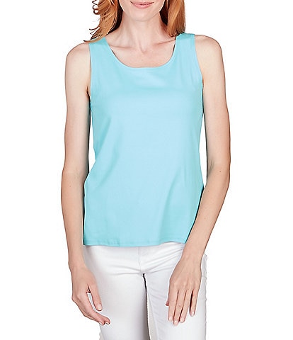 Ruby Rd. Solid Knit Sleeveless Scoop Neck Tank