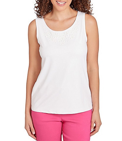 Ruby Rd. Stretch Knit Scoop Neck Sleeveless Tank Top