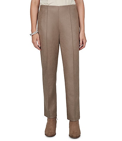Ruby Rd. Sueded Ponte Straight Leg Pull-On Ankle Pants