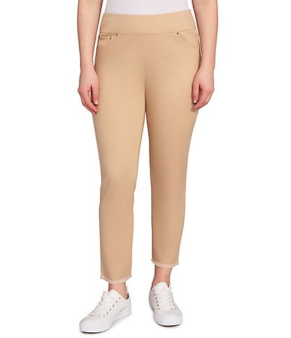 Ruby Rd. Tencel™ Lyocell Frayed Hem Pull-On Ankle Pants