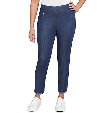 Ruby Rd. Tencel™ Lyocell Frayed Hem Pull-On Ankle Pants