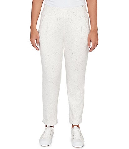 Ruby Rd. Ultra-Soft Speckled Knit Pleated Cuffed Pull-On Pants