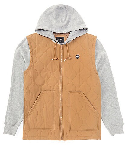 RVCA Grant Puffer Two-Fer Quilted/Fleece Hooded Jacket