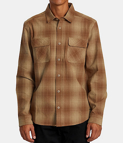 RVCA Long Sleeve Dayshift Plaid Flannel Shirt