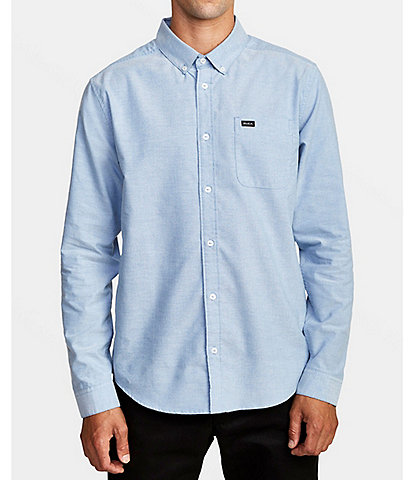 RVCA Long Sleeve That'll Do Stretch Solid Oxford Shirt