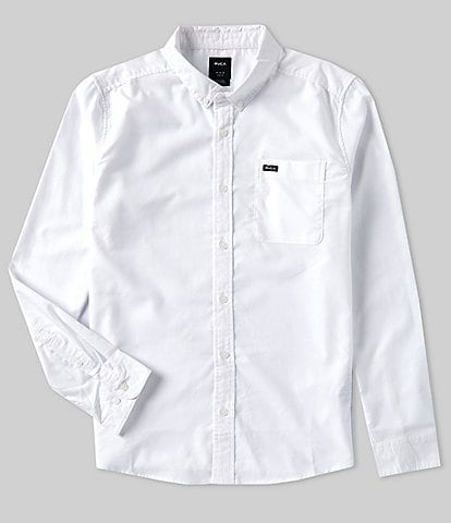 RVCA Long Sleeve That'll Do Stretch Solid Oxford Shirt