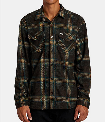 RVCA Long Sleeve Vacancy Plaid Flannel Woven Shirt