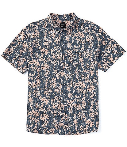 RVCA Short Sleeve Anytime Palm Tree Woven Shirt