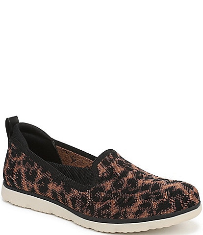 Ryka Women's Effortless Leopard Print Knit Washable Slip On Sneakers